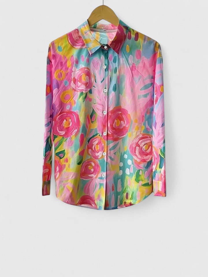 Women’s Colourful Print Blouse with Relaxed Fit