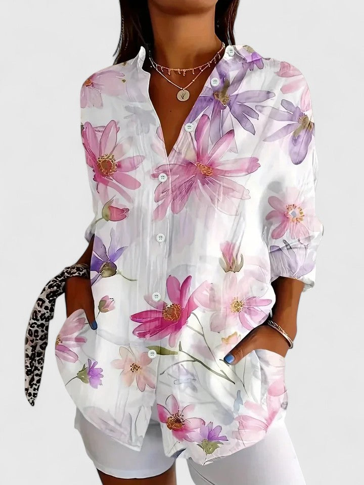 Women’s Colourful Print Blouse with Relaxed Fit
