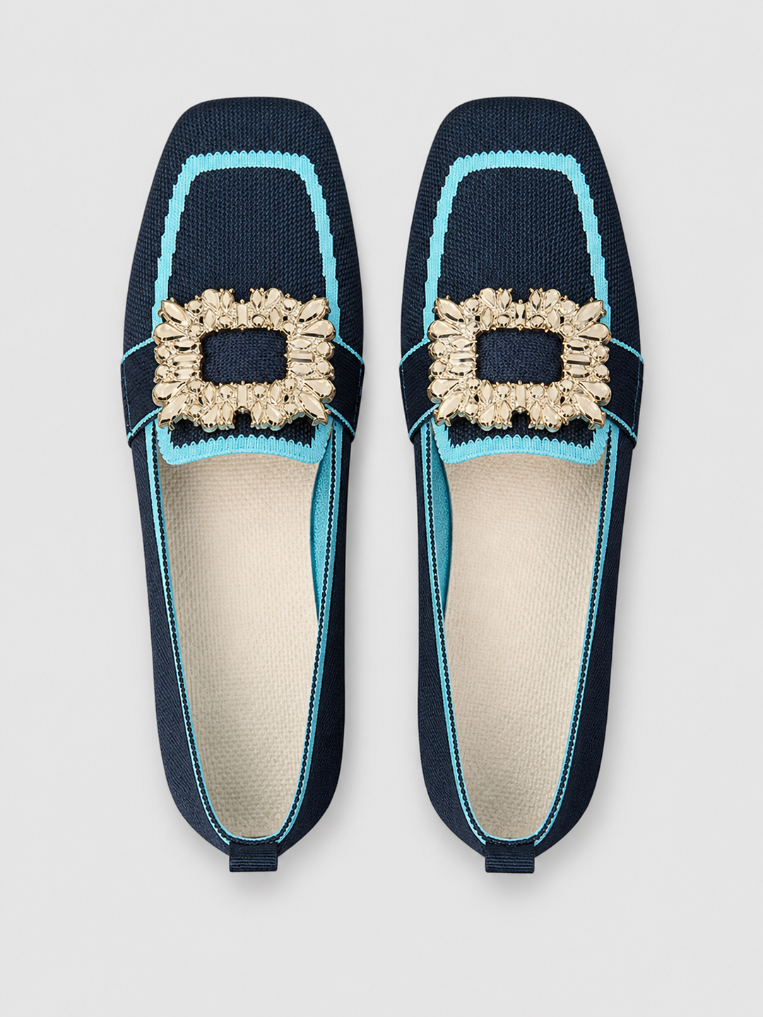 Women’s Comfort Buckle Loafers with Jewel Buckle