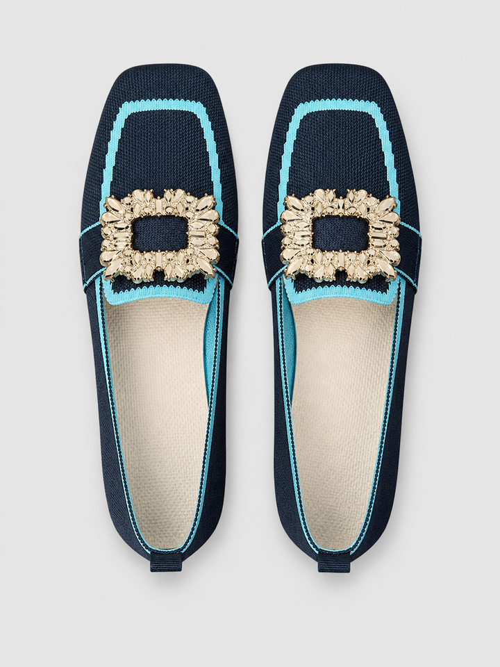 Women’s Comfort Buckle Loafers with Jewel Buckle