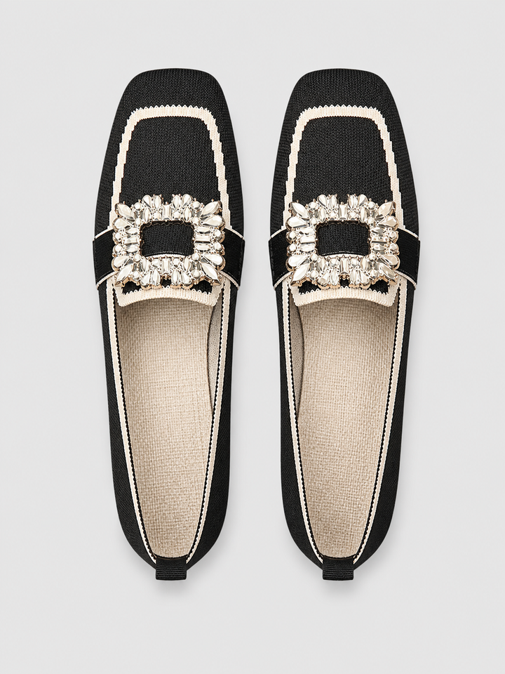 Women’s Comfort Buckle Loafers with Jewel Buckle