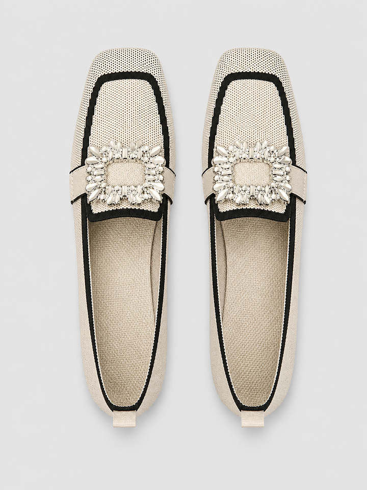 Women’s Comfort Buckle Loafers with Jewel Buckle