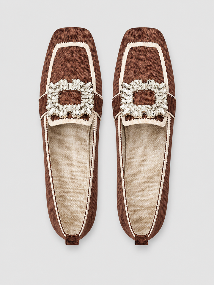 Women’s Comfort Buckle Loafers with Jewel Buckle