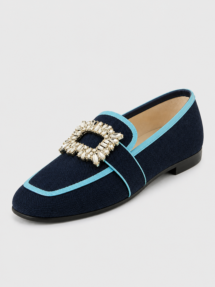 Women’s Comfort Buckle Loafers with Jewel Buckle