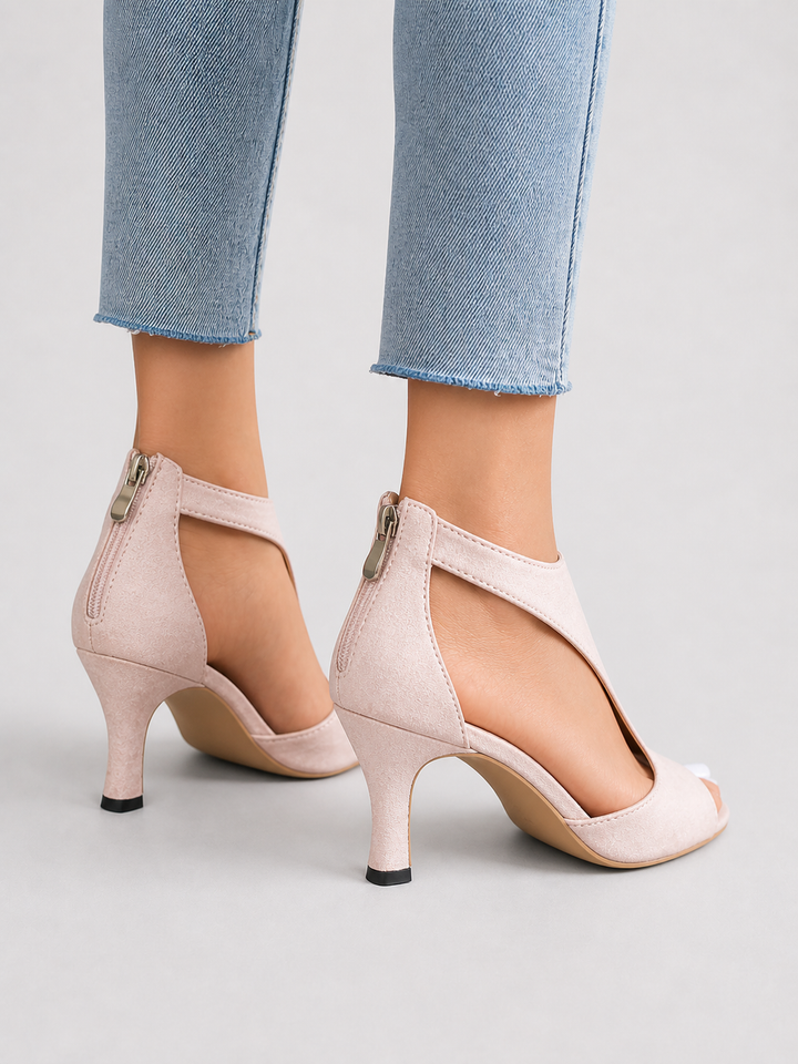 Women’s Comfort Open-Toe Heels with Cushion