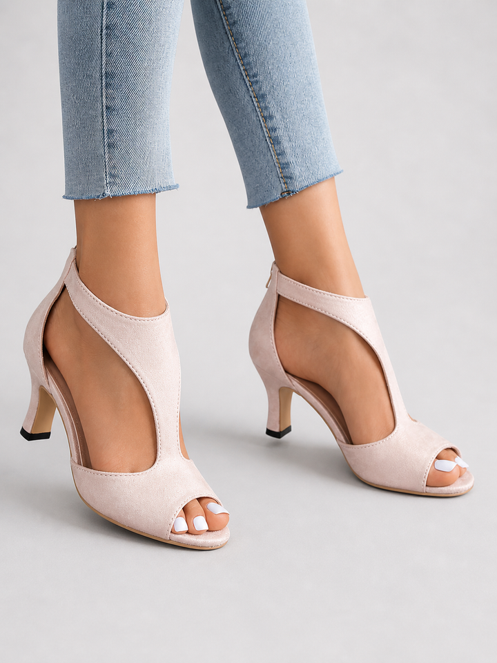 Women’s Comfort Open-Toe Heels with Cushion