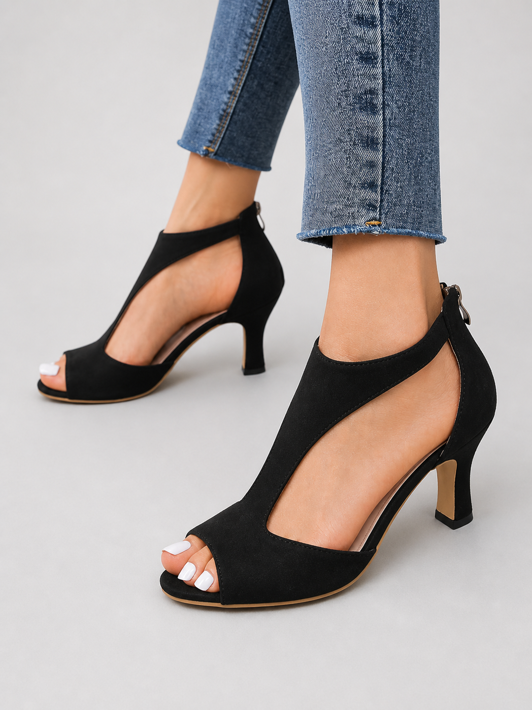 Women’s Comfort Open-Toe Heels with Cushion