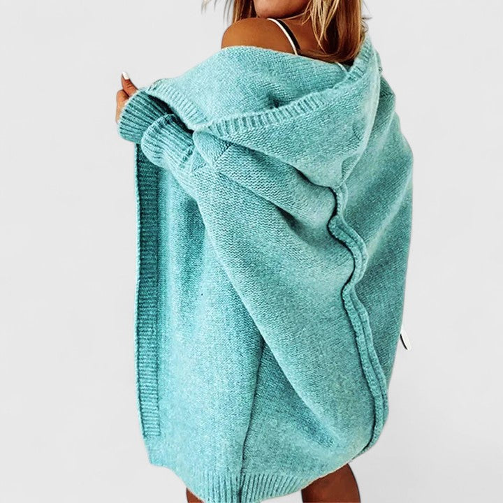 Women's Comfortable Cardigan with Large Hood for Leisure
