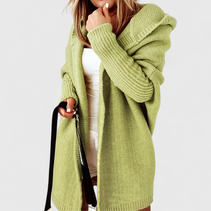 Women's Comfortable Cardigan with Large Hood for Leisure