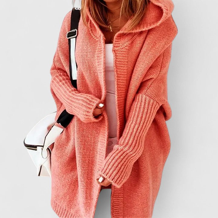 Women's Comfortable Cardigan with Large Hood for Leisure