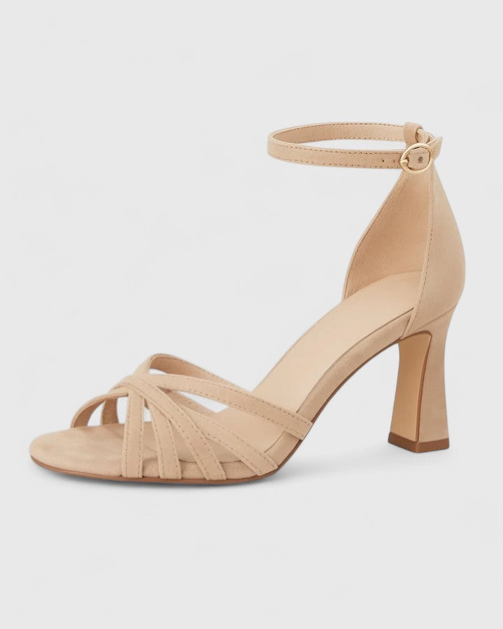 Women's Comfortable Heels with Ankle Strap for Evenings