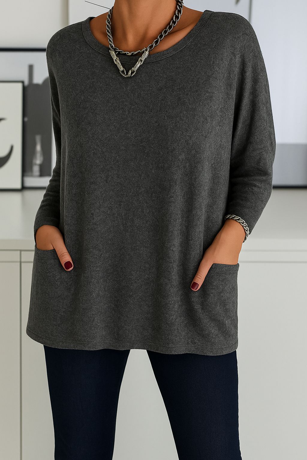 Women's Comfortable Top with flowing cut for work