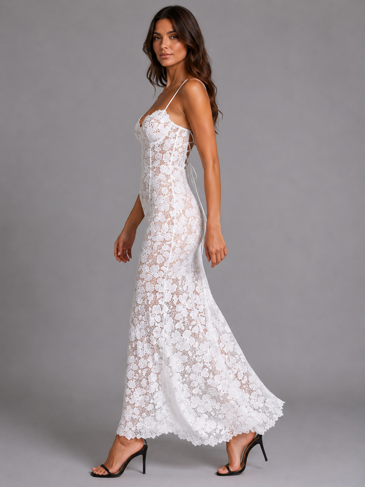 Women’s Corset Maxi Dress with Sculpted Fit