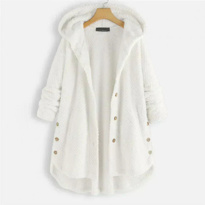 Women's Cosy Hooded Coat with Ribbed Texture for Winter