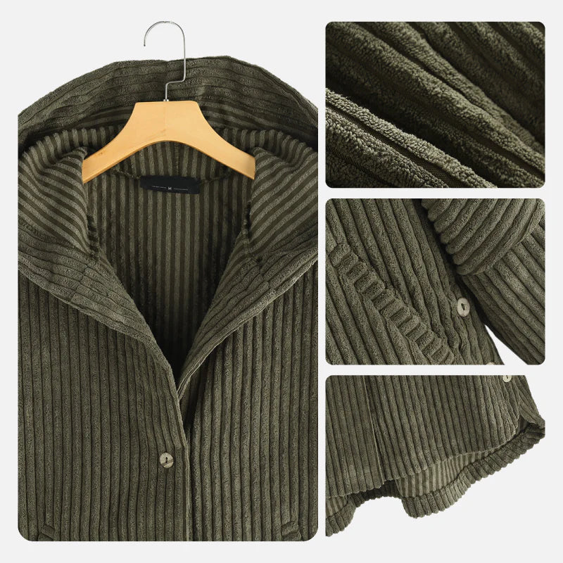 Women's Cosy Hooded Coat with Ribbed Texture for Winter