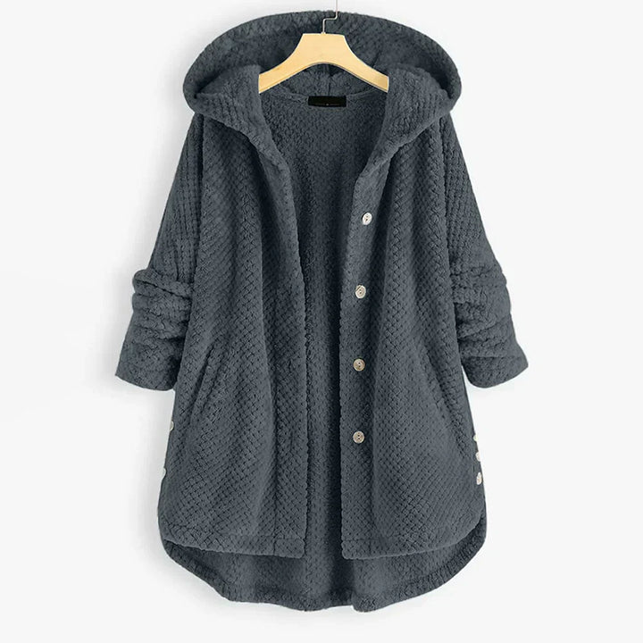 Women's Cosy Hooded Coat with Ribbed Texture for Winter