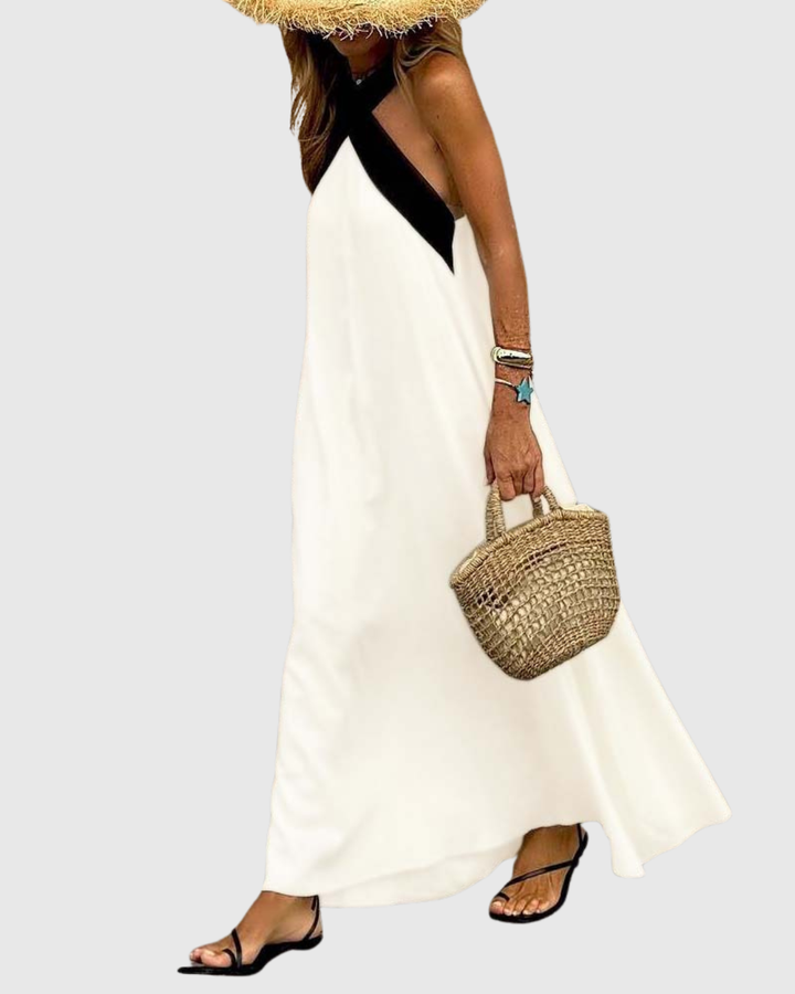 Women's Cross-Neck Dress with Halter for Summer Days