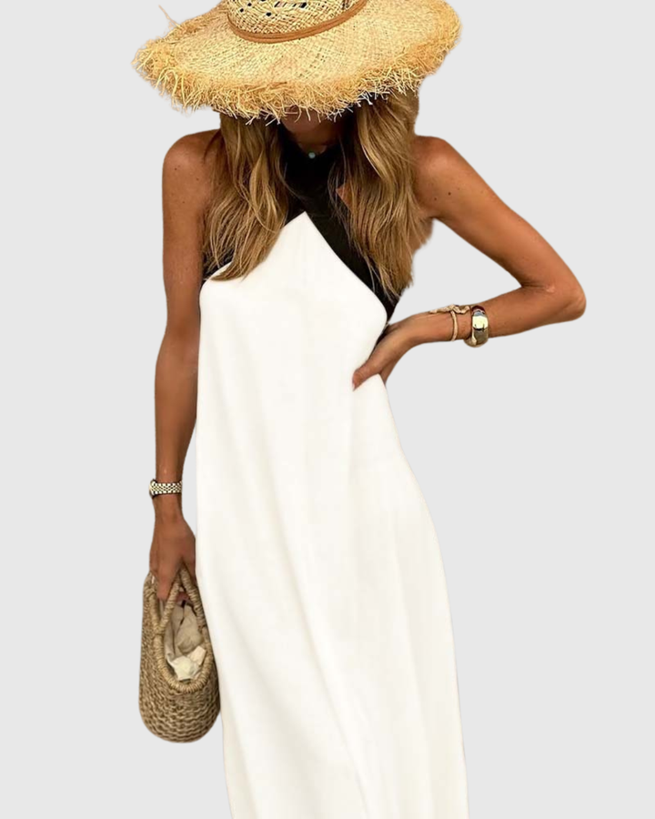 Women's Cross-Neck Dress with Halter for Summer Days