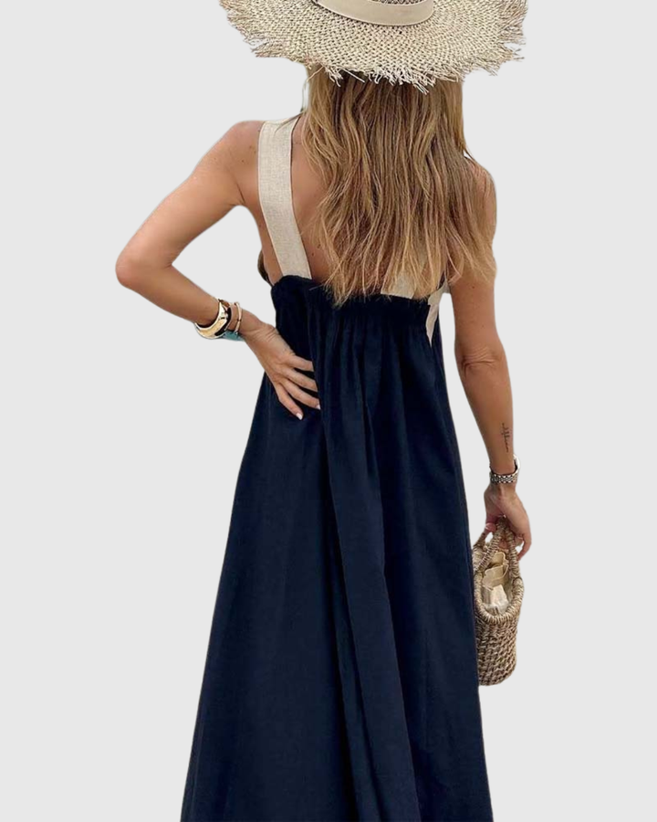 Women's Cross-Neck Dress with Halter for Summer Days