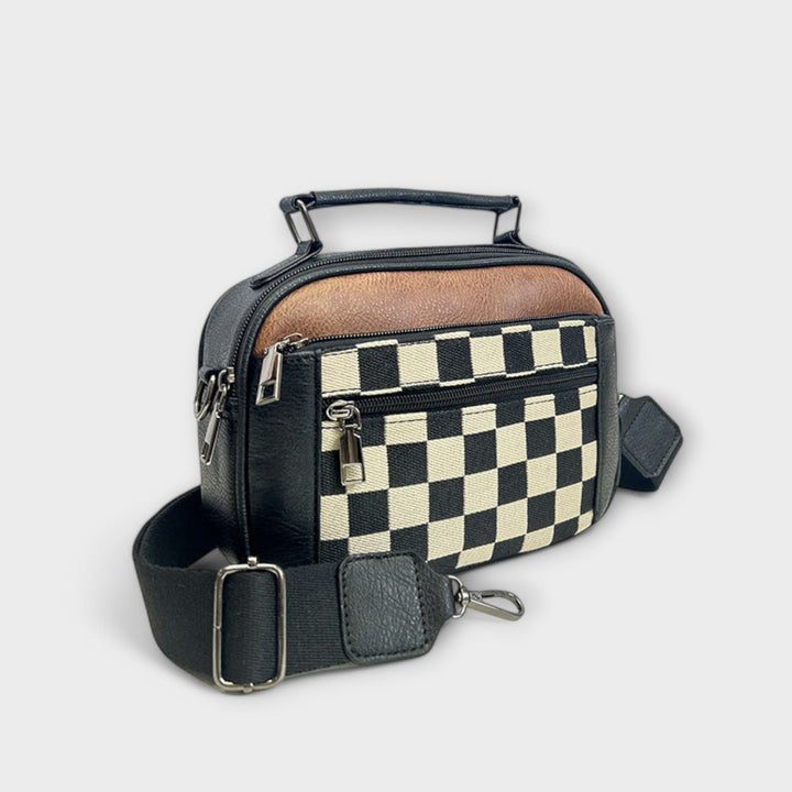 Women's Crossbody Bag with Checker Panel for Everyday Use
