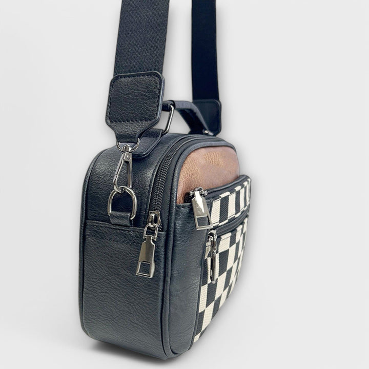 Women's Crossbody Bag with Checker Panel for Everyday Use