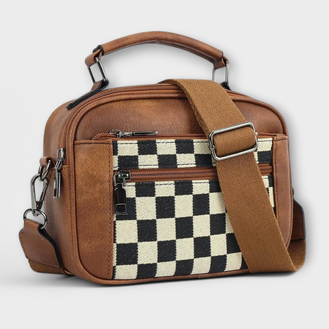 Women's Crossbody Bag with Checker Panel for Everyday Use
