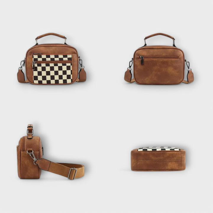 Women's Crossbody Bag with Checker Panel for Everyday Use