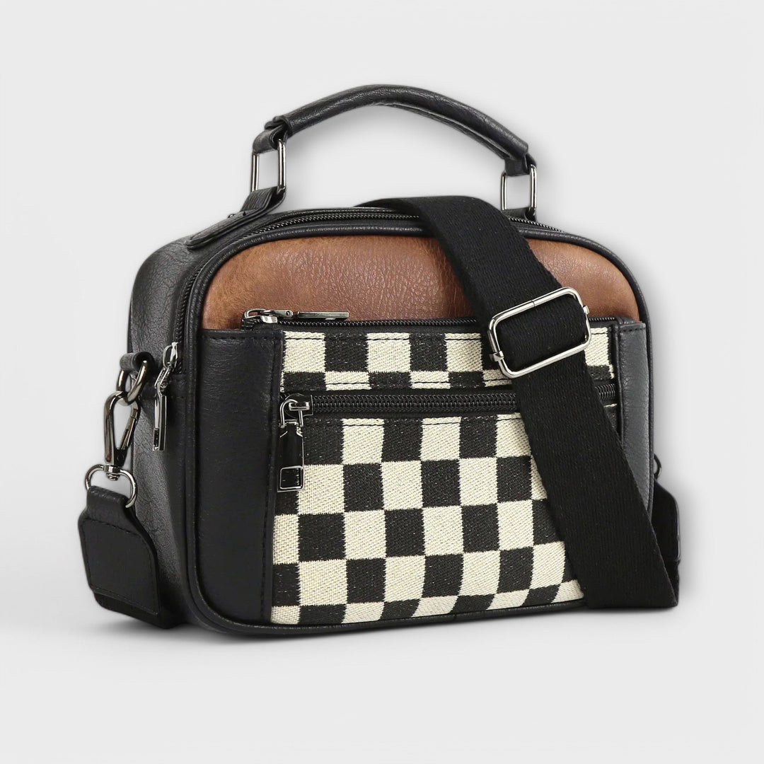 Women's Crossbody Bag with Checker Panel for Everyday Use