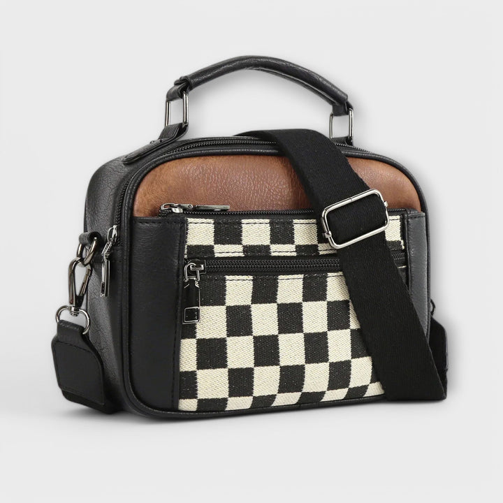 Women's Crossbody Bag with Checker Panel for Everyday Use