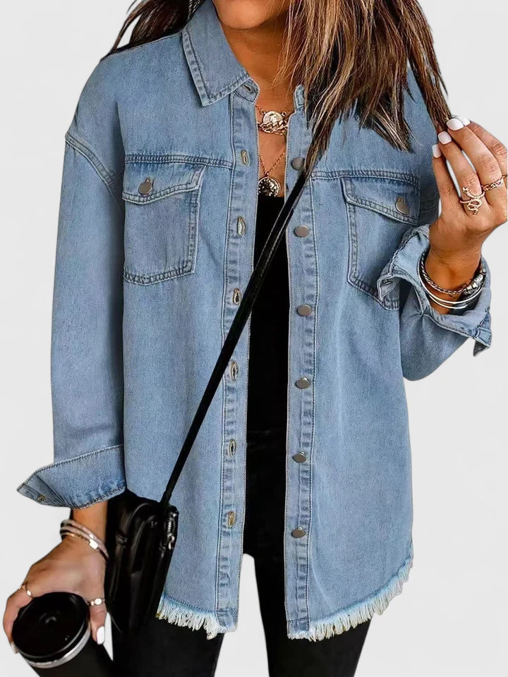 Women's Denim Jacket with Relaxed Fit for Casual Everyday
