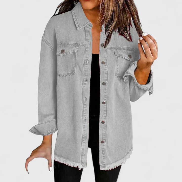 Women's Denim Jacket with Relaxed Fit for Casual Everyday