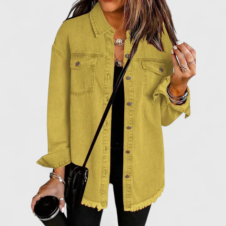Women's Denim Jacket with Relaxed Fit for Casual Everyday
