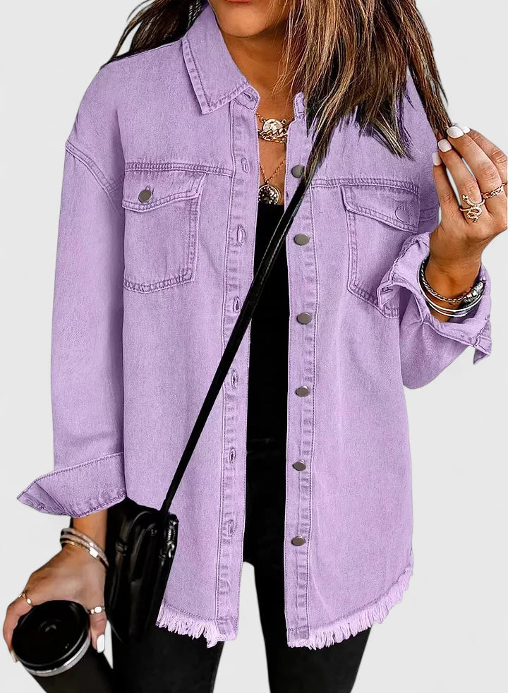 Women's Denim Jacket with Relaxed Fit for Casual Everyday