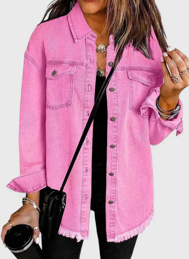 Women's Denim Jacket with Relaxed Fit for Casual Everyday