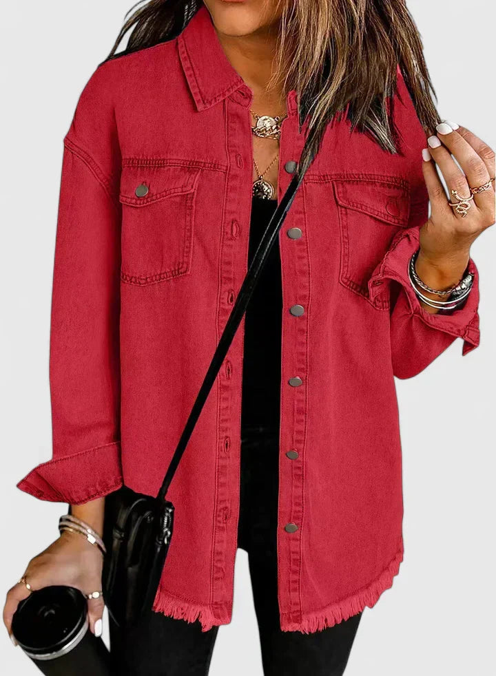 Women's Denim Jacket with Relaxed Fit for Casual Everyday