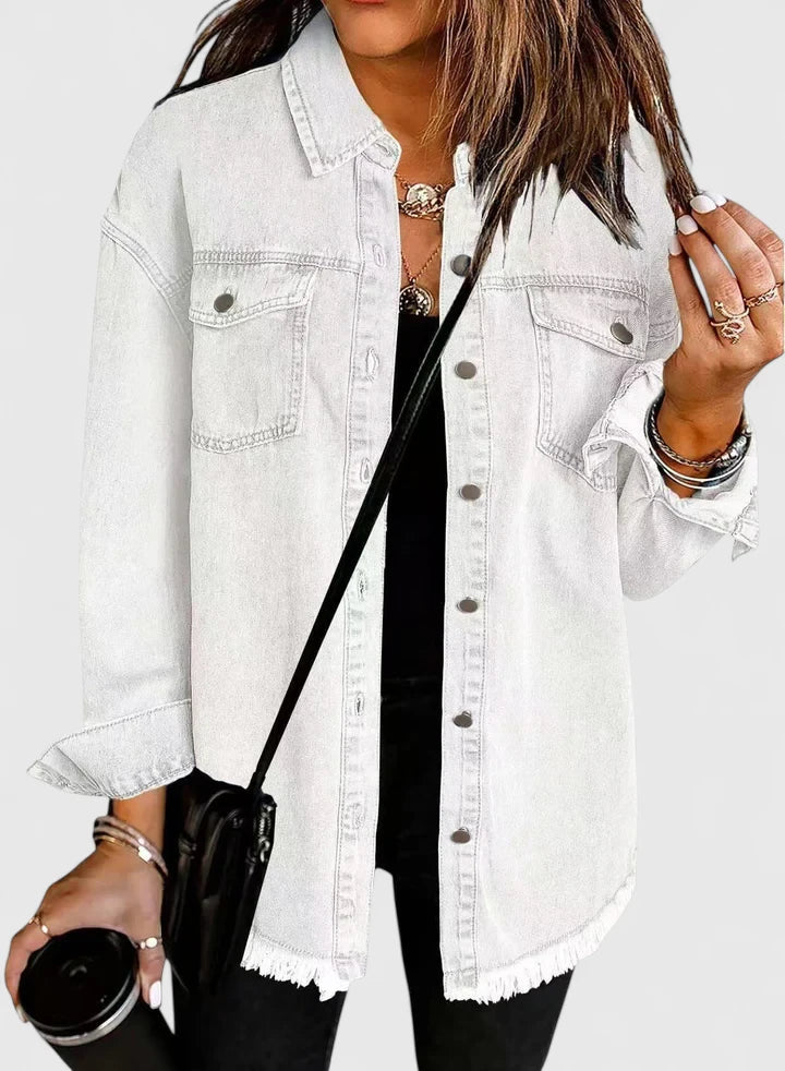 Women's Denim Jacket with Relaxed Fit for Casual Everyday
