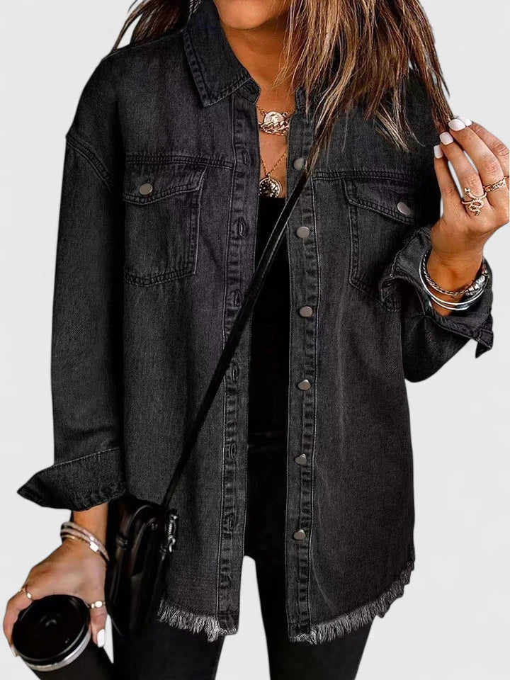 Women's Denim Jacket with Relaxed Fit for Casual Everyday