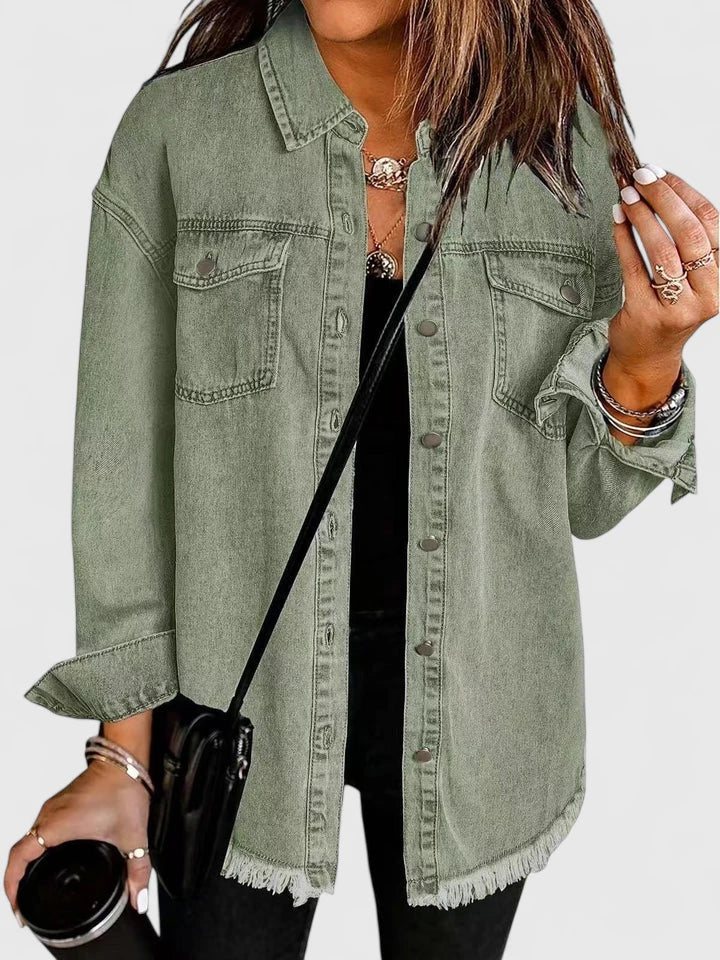 Women's Denim Jacket with Relaxed Fit for Casual Everyday