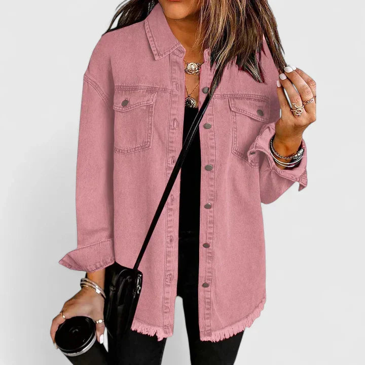 Women's Denim Jacket with Relaxed Fit for Casual Everyday