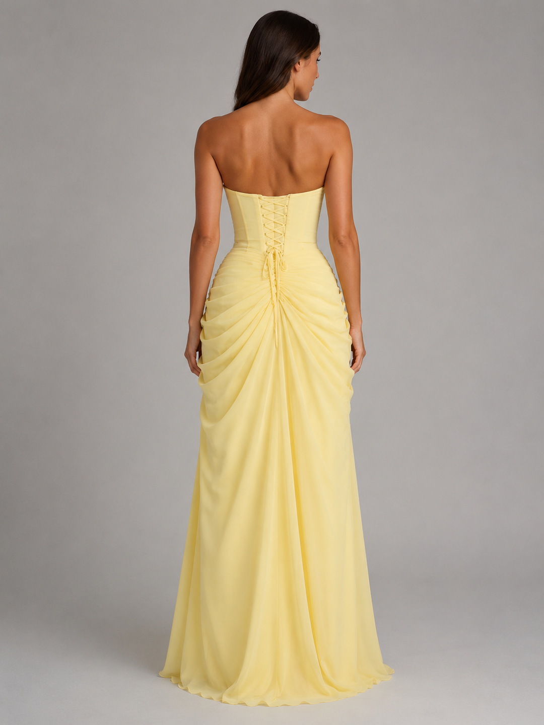 Women’s Draped Corset Maxi Dress with Split