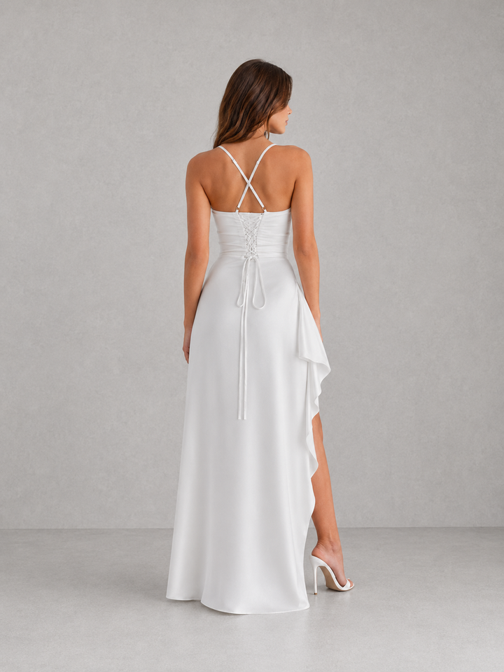 Women’s Draped Maxi Dress with Ruched Waist