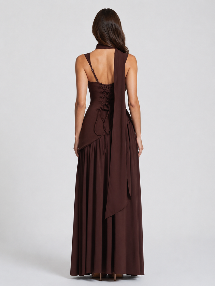 Women’s Draped Maxi Dress with Slit