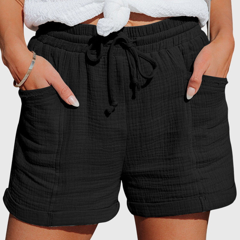 Women's Drawstring Shorts with Elastic Waist for Casual Days