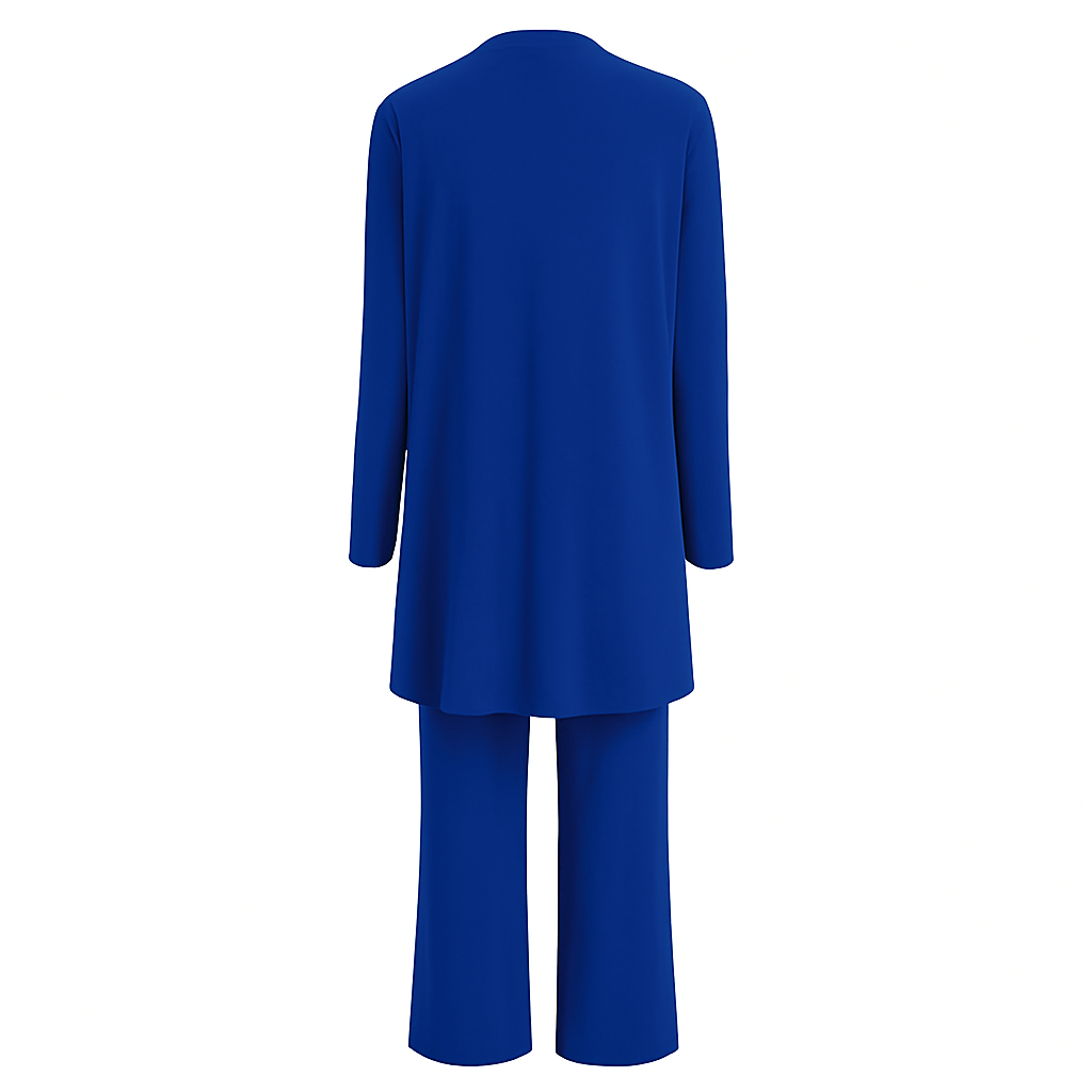 Women's Elegant 3-Piece Set with Long Cardigan for Office