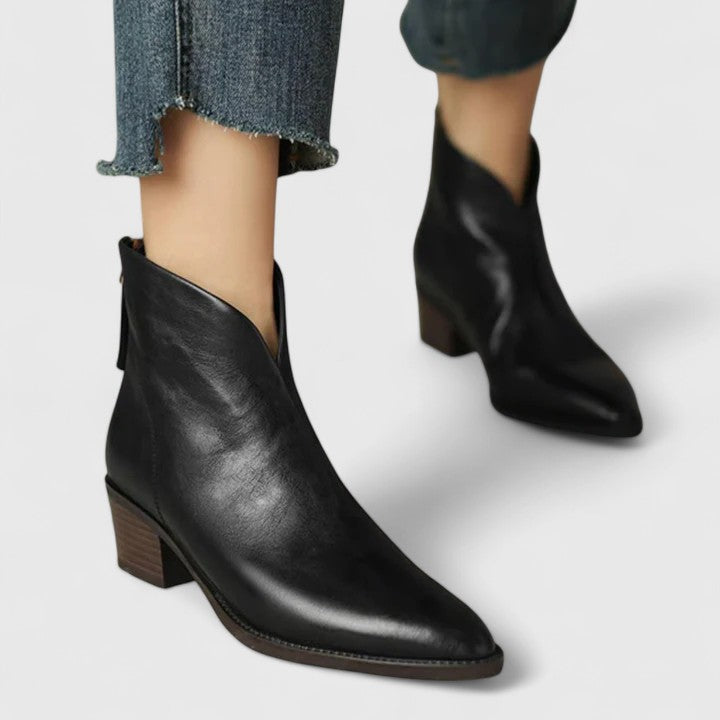 Women's Elegant Boots with Low Heel for Office Wear