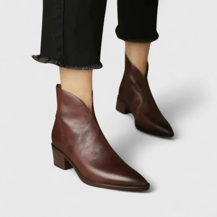 Women's Elegant Boots with Low Heel for Office Wear