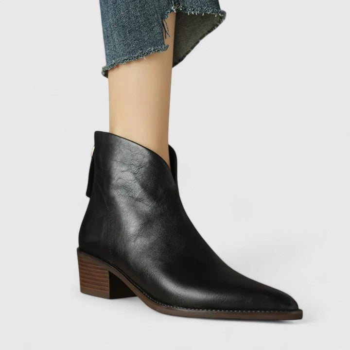 Women's Elegant Boots with Low Heel for Office Wear