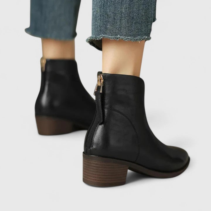 Women's Elegant Boots with Low Heel for Office Wear