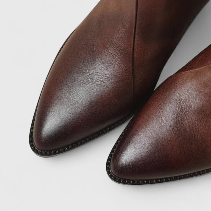 Women's Elegant Boots with Low Heel for Office Wear