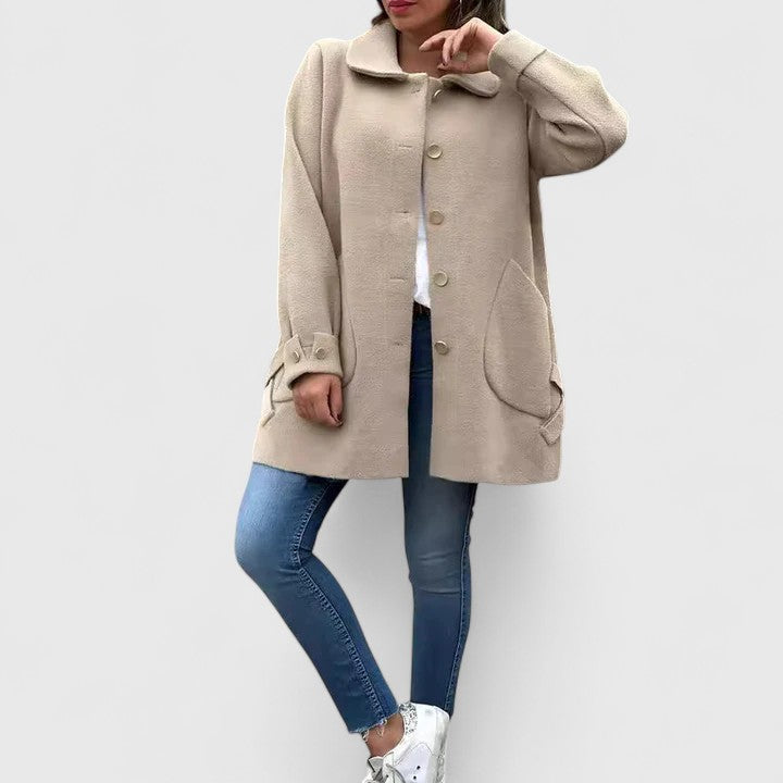 Women's Elegant Coat with Oversized Cut for Layering